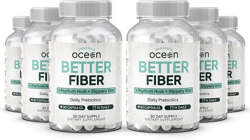 Better Fiber - Daily Fiber Supplement - Soften Stool for Effortless Bowel Movements - with Psyllium Hulk and Slippery Elm - 90 Capsules in Saudi Arabia