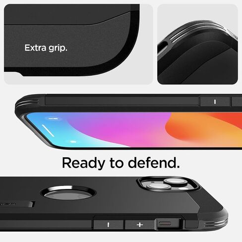 Spigen Tough Armor MagFit Designed for iPhone 15 Plus Case (2023) [Kickstand] [Military-Grade Protection] Compatible with MagSafe - Black in Saudi Arabia