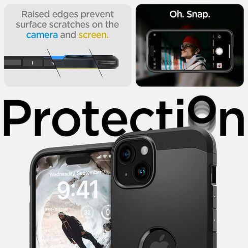 Spigen Tough Armor MagFit Designed for iPhone 15 Plus Case (2023) [Kickstand] [Military-Grade Protection] Compatible with MagSafe - Black in Saudi Arabia