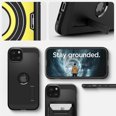 Spigen Tough Armor MagFit Designed for iPhone 15 Plus Case (2023) [Kickstand] [Military-Grade Protection] Compatible with MagSafe - Black in Saudi Arabia