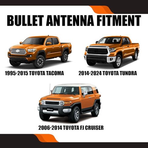 50 Cal Short Antenna for 1999-2024 Chevy Chevrolet Silverado 1500 2500 3500, 1999-2024 GMC Sierra 1500 2500 3500, Matte Black Truck Radio Antenna in Saudi Arabia