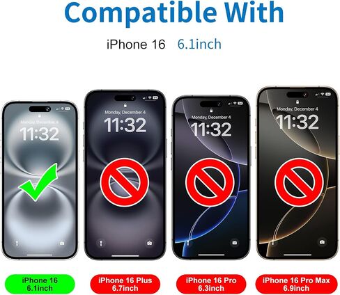 Mothca 2 Pack Matte Glass Screen Protector for iPhone 16 Plus [6.7 inch] + 2 Pack Camera Lens Protector, Anti-Glare & Anti-Fingerprint Case Friendly Tempered Glass Film, Bubble Free, Smooth as Silk in Kuwait