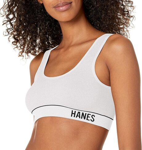 حمالة صدر Hanes Women's Originals بدون خياطة مضلعة، حمالة صدر بلوفر لاسلكية، مقاس ComfortFlex in Kuwait