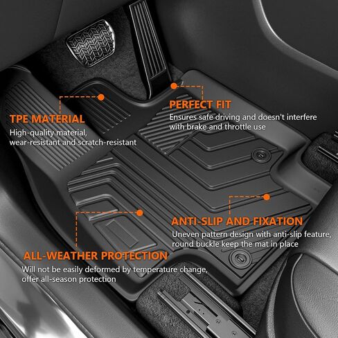 حصيرة أرضية powoq متوافقة مع 7 و8 مقاعد 2024 Toyota Grand Highlander مسند الظهر وبطانة البضائع البديلة لملحقات Toyota Grand Highlander 2024 (حصيرة البضائع مع مسند الظهر + حصيرة الأرضية) in Kuwait