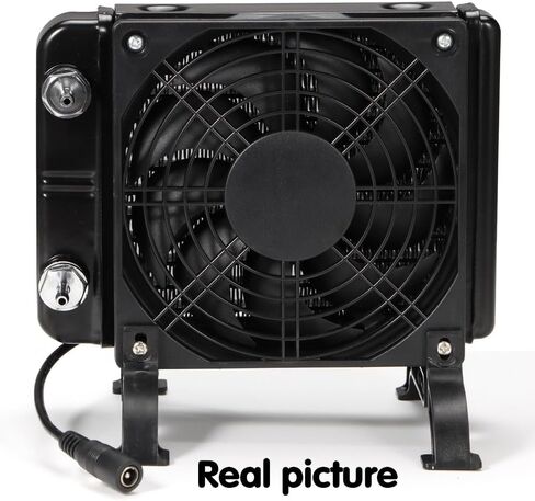 Water Cooling Computer Radiator with Stand, Aluminum Heat Exchanger Liquid Cooling Radiator Heat Sink 120mm with Speed Control Cooling Fan for CPU PC Laser Water Cool System DC12V Black in Saudi Arabia