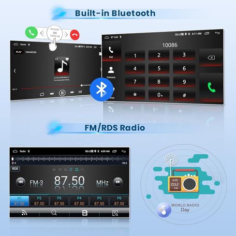 2+64G Android 13 Car Stereo Radio for Ford Escape Kuga 2013-2019, 9'' HD Touch Screen CarPlay Android Auto, AHD Backup Camera, Mirror Link, GPS, WiFi, FM RDS in Saudi Arabia