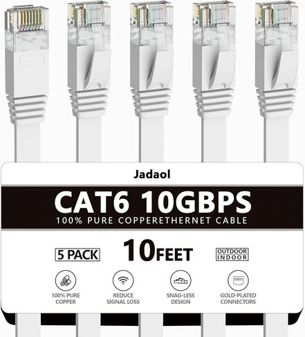 Cat 6 Ethernet Cable 3 ft 6 Pack, Support Cat8 Cat7 Network, 10Gbps 24AWG Pure Copper, Ethernet Cables, Ethernet Cord, Cat6 Ethernet Cable, Cat 6 Cable, Cat6 Cable, Cat 6 Patch Cable, Cat6 Patch Cable in Kuwait