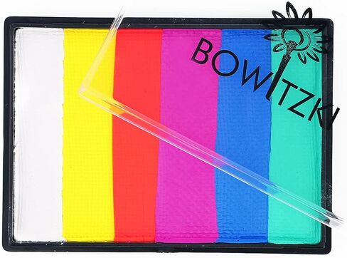 Bowitzki 50g Water Activated Eyeliner Retro Graphic Hydra Eye Liner Makeup UV Glow Fluorescent Cake Aqua Color Split Cakes Neon Rainbow Face Paints Body Painting for Halloween Christmas (Garden) in Saudi Arabia