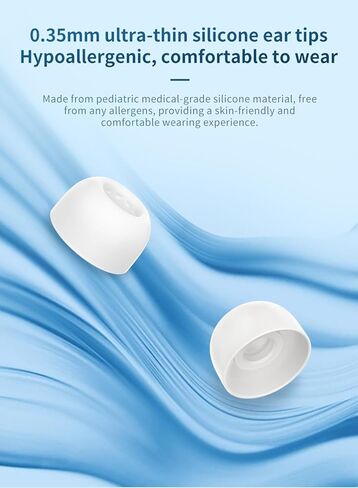 TRI Clarion for AirPods Pro 0.35mm Ultra-Thin Silicone Ear Tips,3 Pairs Earphones Tips Replacement Silicone Eartips Designed for AirPods Pro 1st/2nd with Noise Reduction Hole (4556 XS/XS/XS) in Kuwait