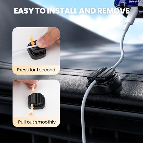 6 Pack Cord Organizer Spring Holder Clips, 3-in-1 Small Adjustable Cable Management for Home Office Desk Phone Car Wall Desktop Nightstand, Charger Cables, Net Cables, Computer Power Cables(Yellow) in Saudi Arabia
