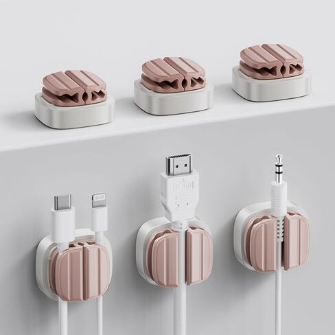 6 Pack Cord Organizer Spring Holder Clips, 3-in-1 Small Adjustable Cable Management for Home Office Desk Phone Car Wall Desktop Nightstand, Charger Cables, Net Cables, Computer Power Cables(Yellow) in Saudi Arabia