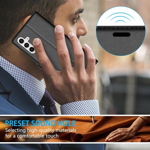 Compatible with Samsung Galaxy A35 Wallet Case with RFID Blocking Card Slots Stand Magnetic Closure Flip PU Leather Phone Cover for Samsung Galaxy A35 Case Wallet(6.6 inch-Black) in Saudi Arabia
