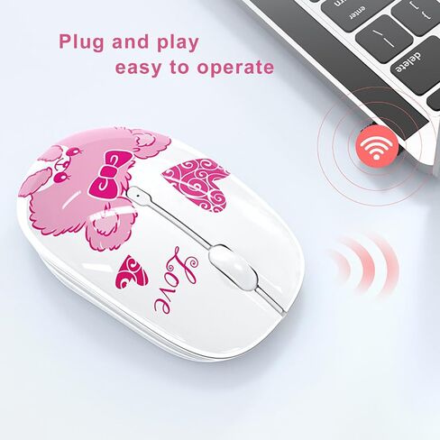 Cute Wireless Mouse, 2.4G Mute Office Business Computer Mouse with USB Receiver 1200DPI Optical Mice for Laptop,Notebook,PC,Computer (Bear) in Kuwait