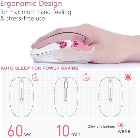 Cute Wireless Mouse, 2.4G Mute Office Business Computer Mouse with USB Receiver 1200DPI Optical Mice for Laptop,Notebook,PC,Computer (Bear) in Kuwait