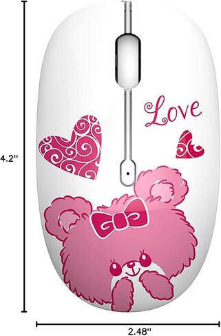 Cute Wireless Mouse, 2.4G Mute Office Business Computer Mouse with USB Receiver 1200DPI Optical Mice for Laptop,Notebook,PC,Computer (Bear) in Kuwait