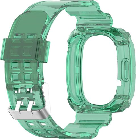 حافظة ساعة Chofit مع حزام متوافق مع Fitbit Versa 4/Versa 3/Sense 2/Sense، غطاء حماية هلامي شفاف رياضي للسيدات لطيف فتاة كريستال رياضية مع حزام لـ Fitbit Versa 4/Versa 3/Sense 2/Sense in Saudi Arabia