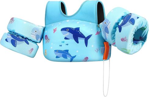 Heysplash Kids Swimming Vest, Toddler Floaties Fit 33-70 Lbs, Puddle Kids Jumper with Adjustable Strap, Swim Jacket Water Wing Arm Baby Float, Pool Sea Swimming Aid for Girl 2-7 Years,Full Pink Whale in Saudi Arabia