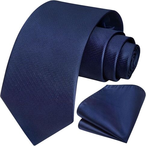 HISDERN Ties for Men Solid Polka Dot Tie Handkerchief Set Classic Woven Silk Business Formal Mens Necktie Wedding in Saudi Arabia