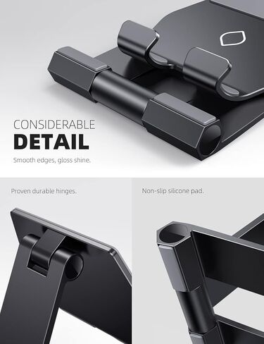 Lamicall Adjustable Cell Phone Stand for Desk - Foldable Aluminum Desktop Phone Holder Cradle Dock, Compatible with Phone 13 12 Mini 11 Pro Xs Xs Max Xr X 8 7 6 6s Plus Smartphones, Tablets (4-11'') in Kuwait