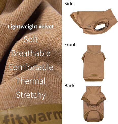 Fitwarm الياقة المدورة الصوف الكلب سترة، الملابس الشتوية الحرارية للكلاب الصغيرة صبي فتاة، كلب خفيف الوزن معطف الطقس البارد، البلوز هزلي البلوز، الزي الحيوانات الأليفة، الأخضر العسكري، الزيتون الأخضر، XL in Kuwait