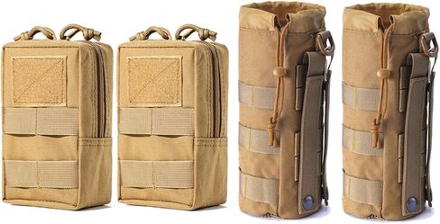 4 Pack Tactical Pouches, Molle Pouches for Backpacks, Molle Water Bottle Pouch, Backpack Attachments in Saudi Arabia