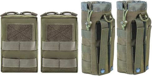 4 Pack Tactical Pouches, Molle Pouches for Backpacks, Molle Water Bottle Pouch, Backpack Attachments in Saudi Arabia