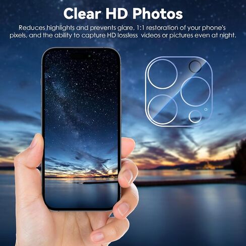 CloudValley [3 Packs for iPhone 16 Pro/iPhone 16 Pro Max Camera Protection, Military Standard Scratch-Resistant Protective Film, 9H Hardness, Bubble-Free Tempered Glass Camera Screen,Clear in Saudi Arabia