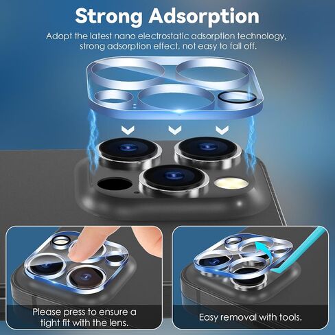 CloudValley [3 Packs for iPhone 16 Pro/iPhone 16 Pro Max Camera Protection, Military Standard Scratch-Resistant Protective Film, 9H Hardness, Bubble-Free Tempered Glass Camera Screen,Clear in Saudi Arabia