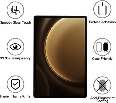 Screen Protector for Samsung Galaxy Tab S7 FE/Tab S9 Plus/Tab S9 FE Plus/Tab S8 Plus/ Tab S7 Plus 12.4 inch Tempered Glass，9H Hardness Anti Scratch，Bubble Free，Case Friendly Easy Installation.(1 Pack) in Saudi Arabia