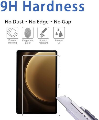 Screen Protector for Samsung Galaxy Tab S7 FE/Tab S9 Plus/Tab S9 FE Plus/Tab S8 Plus/ Tab S7 Plus 12.4 inch Tempered Glass，9H Hardness Anti Scratch，Bubble Free，Case Friendly Easy Installation.(1 Pack) in Saudi Arabia