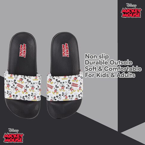 Disney Ladies Minnie and Mickey Slides - Ladies Classic Mickey and Minnie Mouse Slide Sandals Mickey & Minnie Mouse Slip On Slides in Kuwait