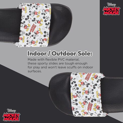 Disney Ladies Minnie and Mickey Slides - Ladies Classic Mickey and Minnie Mouse Slide Sandals Mickey & Minnie Mouse Slip On Slides in Kuwait