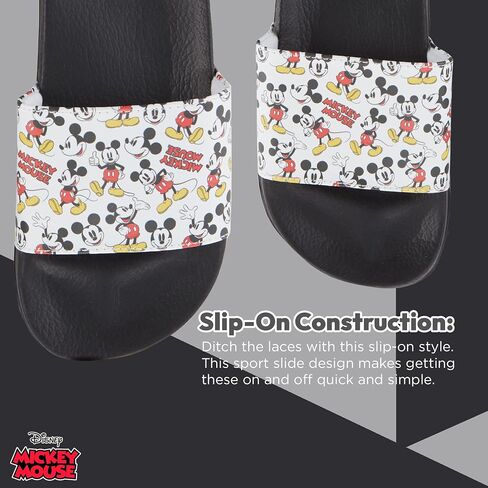Disney Ladies Minnie and Mickey Slides - Ladies Classic Mickey and Minnie Mouse Slide Sandals Mickey & Minnie Mouse Slip On Slides in Kuwait