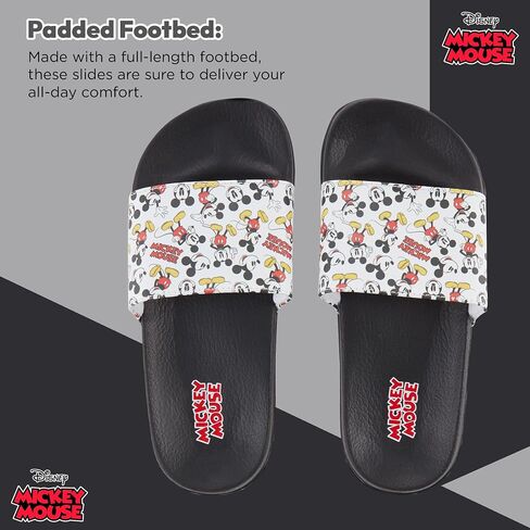 Disney Ladies Minnie and Mickey Slides - Ladies Classic Mickey and Minnie Mouse Slide Sandals Mickey & Minnie Mouse Slip On Slides in Kuwait