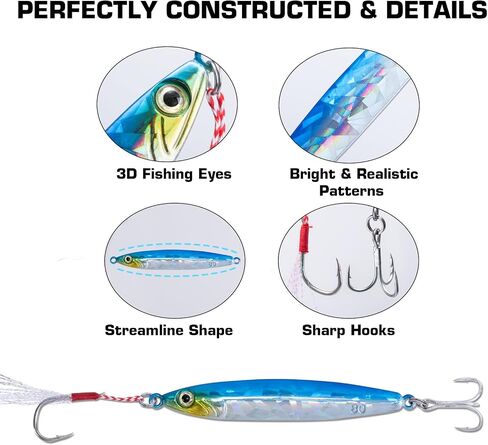Goture Tungsten Fishing Jigs Saltwater Lures, Carbon Steel Glow Vertical Jigs, Lead Jig Sea Fishing Jigging Spoon Lures for Tuna Salmon Sailfish Striped bass Grouper Snapper Kingfish, 2.12/2.82 Oz 1pc in Saudi Arabia
