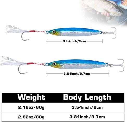 Goture Tungsten Fishing Jigs Saltwater Lures, Carbon Steel Glow Vertical Jigs, Lead Jig Sea Fishing Jigging Spoon Lures for Tuna Salmon Sailfish Striped bass Grouper Snapper Kingfish, 2.12/2.82 Oz 1pc in Saudi Arabia