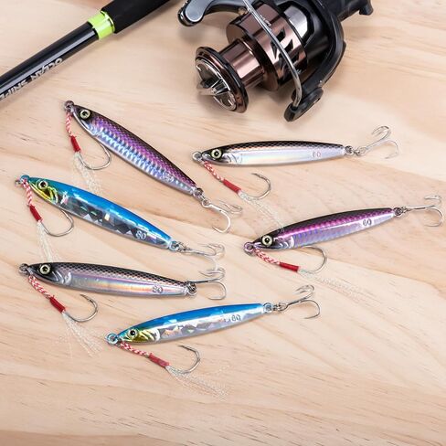 Goture Tungsten Fishing Jigs Saltwater Lures, Carbon Steel Glow Vertical Jigs, Lead Jig Sea Fishing Jigging Spoon Lures for Tuna Salmon Sailfish Striped bass Grouper Snapper Kingfish, 2.12/2.82 Oz 1pc in Saudi Arabia