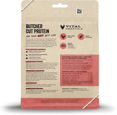 Vital Essentials Freeze Dried Dog Food Toppers, Raw Turkey Mini Nibs Topper for Dogs 6 oz in Kuwait