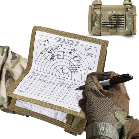 LIVANS Map Case Tactical Arm Sleeve QB Wristband Map Pouch Tactical Armband Sleeve Military Arm Wrist Pouch Documet DOPE Card Holder for Shooting Rescue Field Measurement, Include Flag Patch in Kuwait