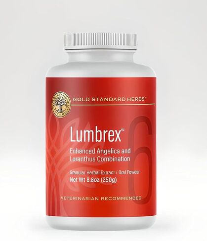 Lumbrex Joint Pain and Stiffness Relief for Dogs by Gold Standard Herbs, All Natural Angelica Root and Loranthus, 85 gram powder, White in Kuwait
