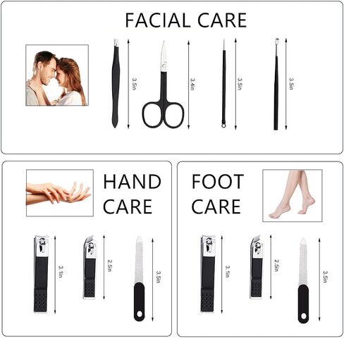 Manicure Set Men Women Nail Clipper Set Durable Nail Clippers Kit Personal Care Tools with Portable Case Pedicure Tools 8 in 1 Men Grooming Kit for Husband Family Boy Men Women Friend(Blue) in Saudi Arabia