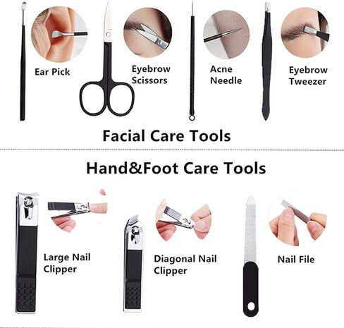Manicure Set Men Women Nail Clipper Set Durable Nail Clippers Kit Personal Care Tools with Portable Case Pedicure Tools 8 in 1 Men Grooming Kit for Husband Family Boy Men Women Friend(Blue) in Saudi Arabia