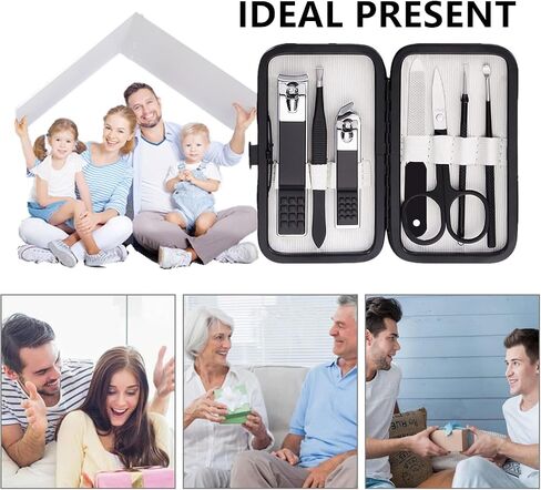 Manicure Set Men Women Nail Clipper Set Durable Nail Clippers Kit Personal Care Tools with Portable Case Pedicure Tools 8 in 1 Men Grooming Kit for Husband Family Boy Men Women Friend(Blue) in Saudi Arabia