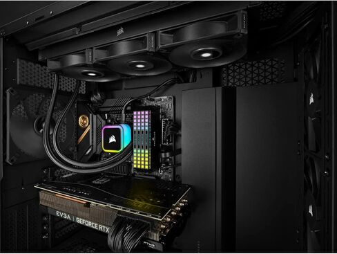 كورسير مبرد وحدة المعالجة المركزية السائل H100i RGB ايليت - 240 ملم AIO - AF120 ELITE PWM - مقابس انتل LGA 1700 و1200 و2066 وAMD® AM5 وAM4 - ابيض in Kuwait