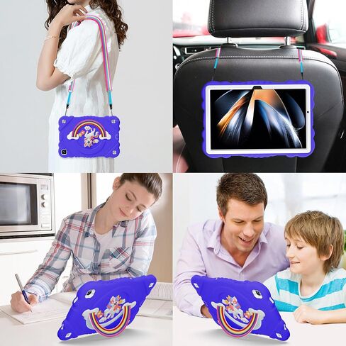 حافظة XZC لهاتف Samsung Galaxy Tab A9+/ A9 Plus مقاس 11 بوصة 2023 (SM-X210/X216/X218)، حافظة واقية شديدة التحمل مقاومة للصدمات مع حامل/حزام كتف للأطفال والفتيات والنساء (أرجواني) in Kuwait