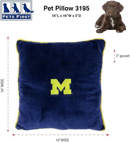 Pets First Collegiate Pet Accessories, Dog Pillow, Arkansas Razorbacks, 16 x 16 x 3 inches (ARK-3195) in Saudi Arabia