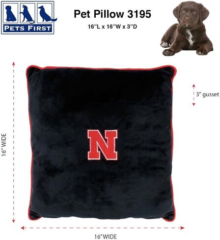 Pets First Collegiate Pet Accessories, Dog Pillow, Arkansas Razorbacks, 16 x 16 x 3 inches (ARK-3195) in Saudi Arabia
