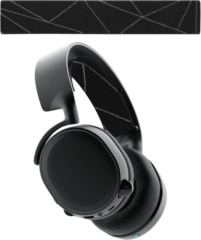 kwmobile Headband Pad Compatible with SteelSeries Arctis 3 / Arctis 5 Headphones - Elastic Nylon Replacement - Black/Grey in Saudi Arabia