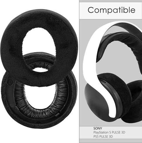 Linkidea Replacement Ear Pads for Sony PS5 Pulse 3D, PlayStation 5 Pulse 3D Headphones Replacement Ear Cushions, Ear Covers, Headset Earpads (Velour/Black) in Saudi Arabia