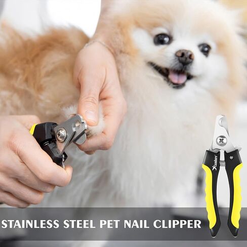Candure Dog Nail Clippers Professional Dog Nail Trimmers Suitable for Large to Medium Dogs, Cats, Rabbits and Guinea Pigs - Safety Lock/Protective Guard to Avoid Over Cutting in Kuwait